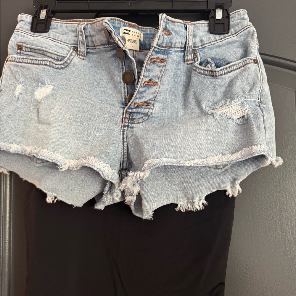 Billabong Blue Distressed Jean Shorts